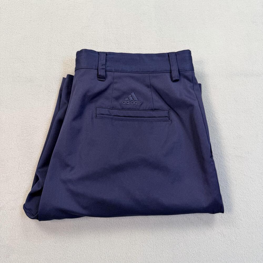 Adidas Golf Shorts Mens 34 Blue Stripe Chino Performance Stretch Microfiber